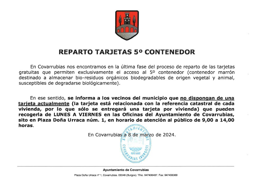 Tarjeta contenedor